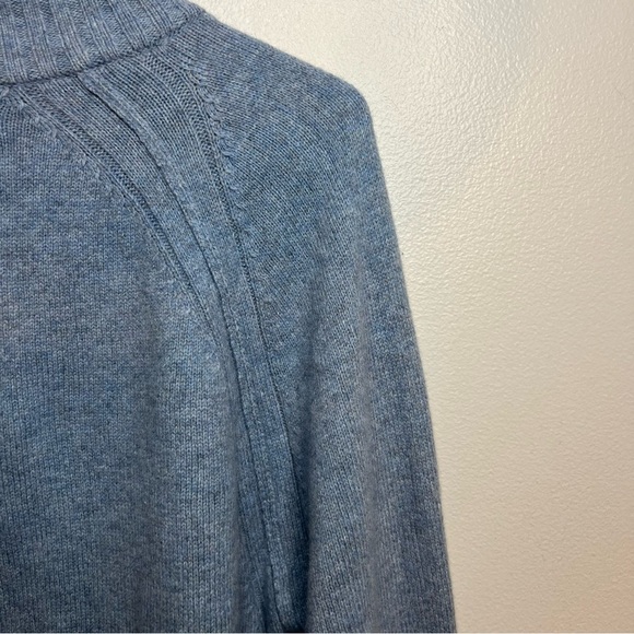 Banana Republic Mens Mock Neck Button Wool Blend Pullover Sweater Blue Sz M - Picture 12 of 13